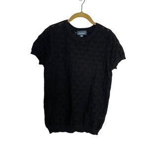 Modcloth Black Short Sleeve Sweater